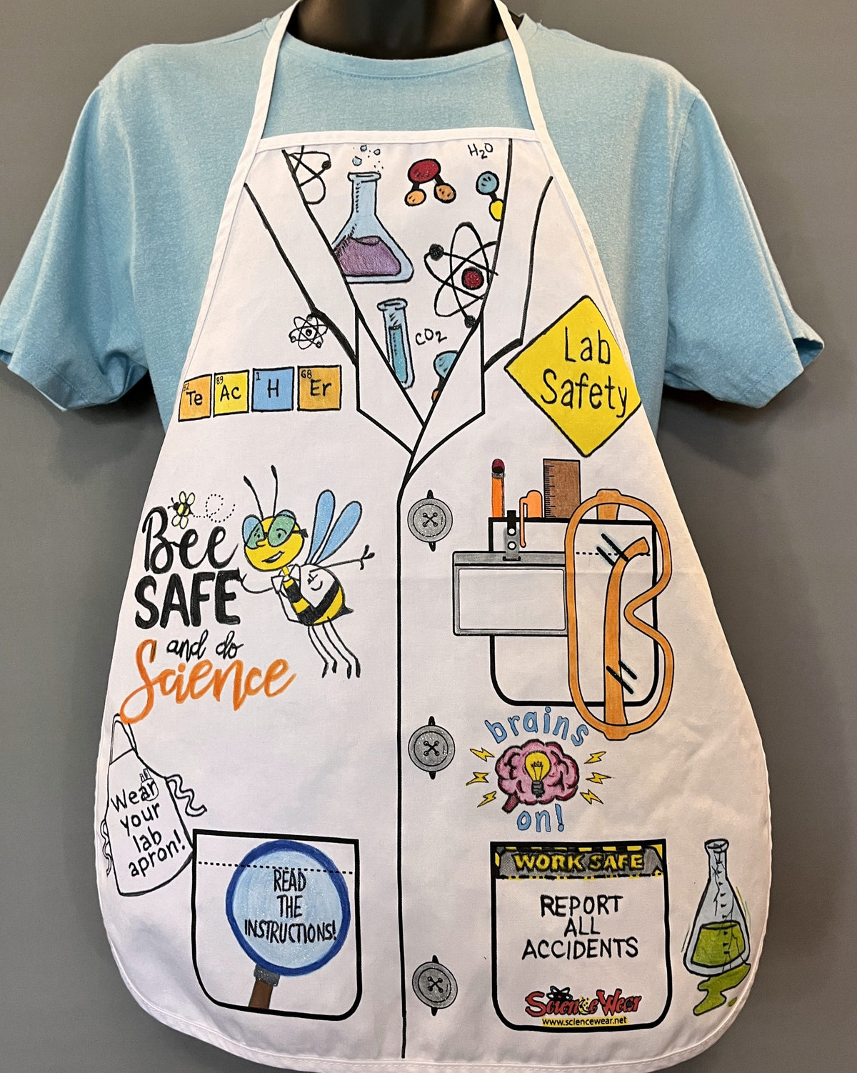 Bee Safe Science Tux Apron – Hand-Detailed Completed Project image 0