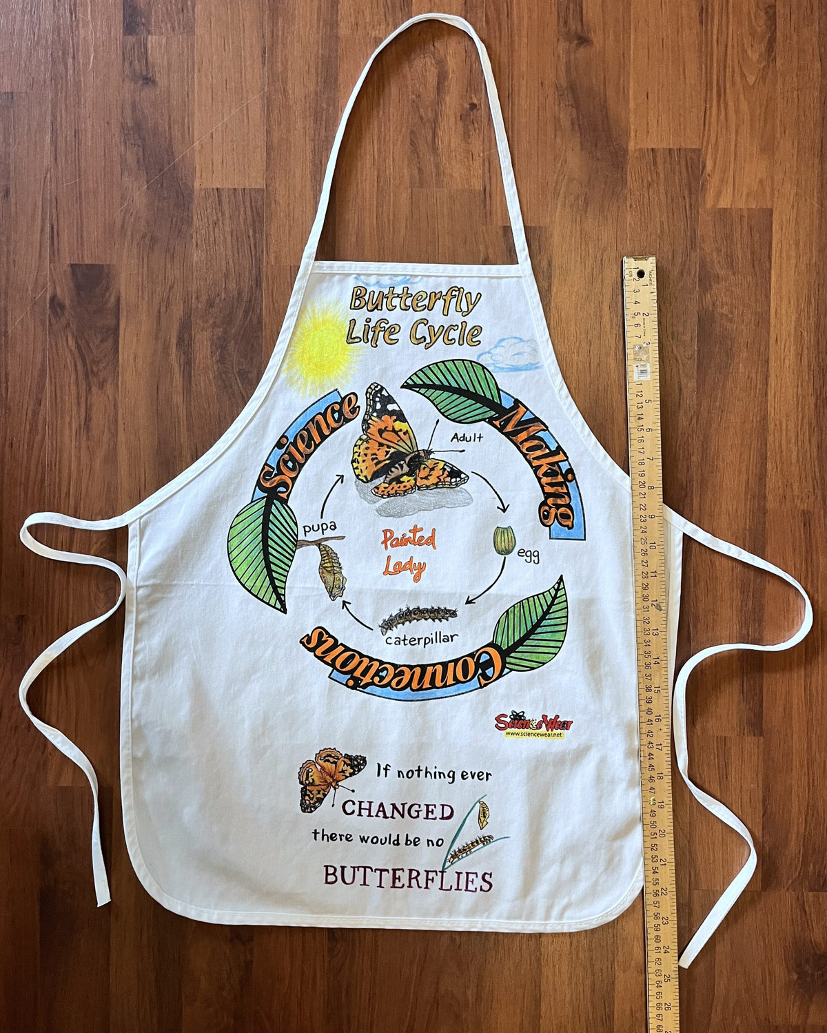 Painted Lady – Life Cycle Apron – Hand-Detailed Completed Project image 2