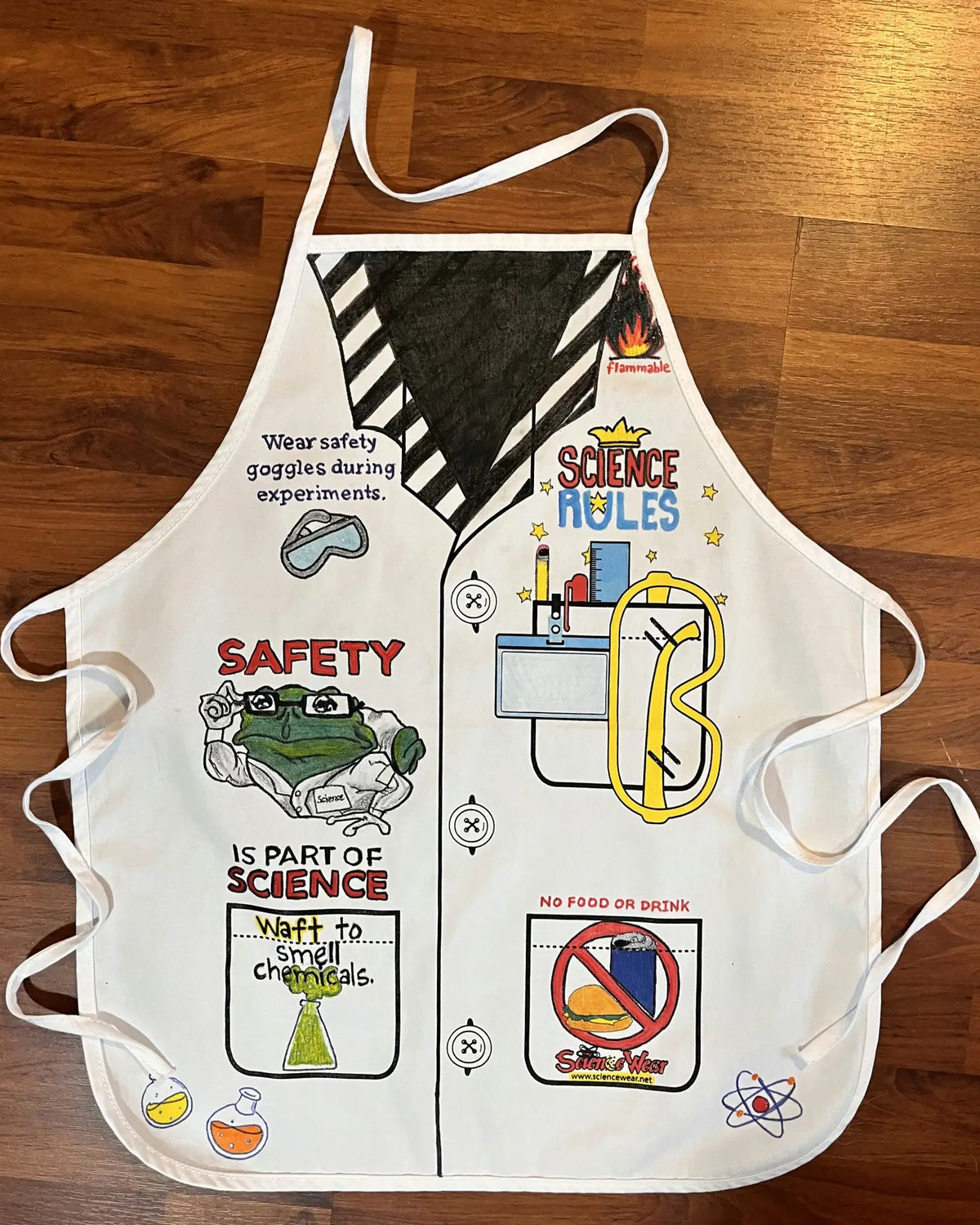 Safety is a Part of Science Apron– Hand-Detailed Completed Project image 2