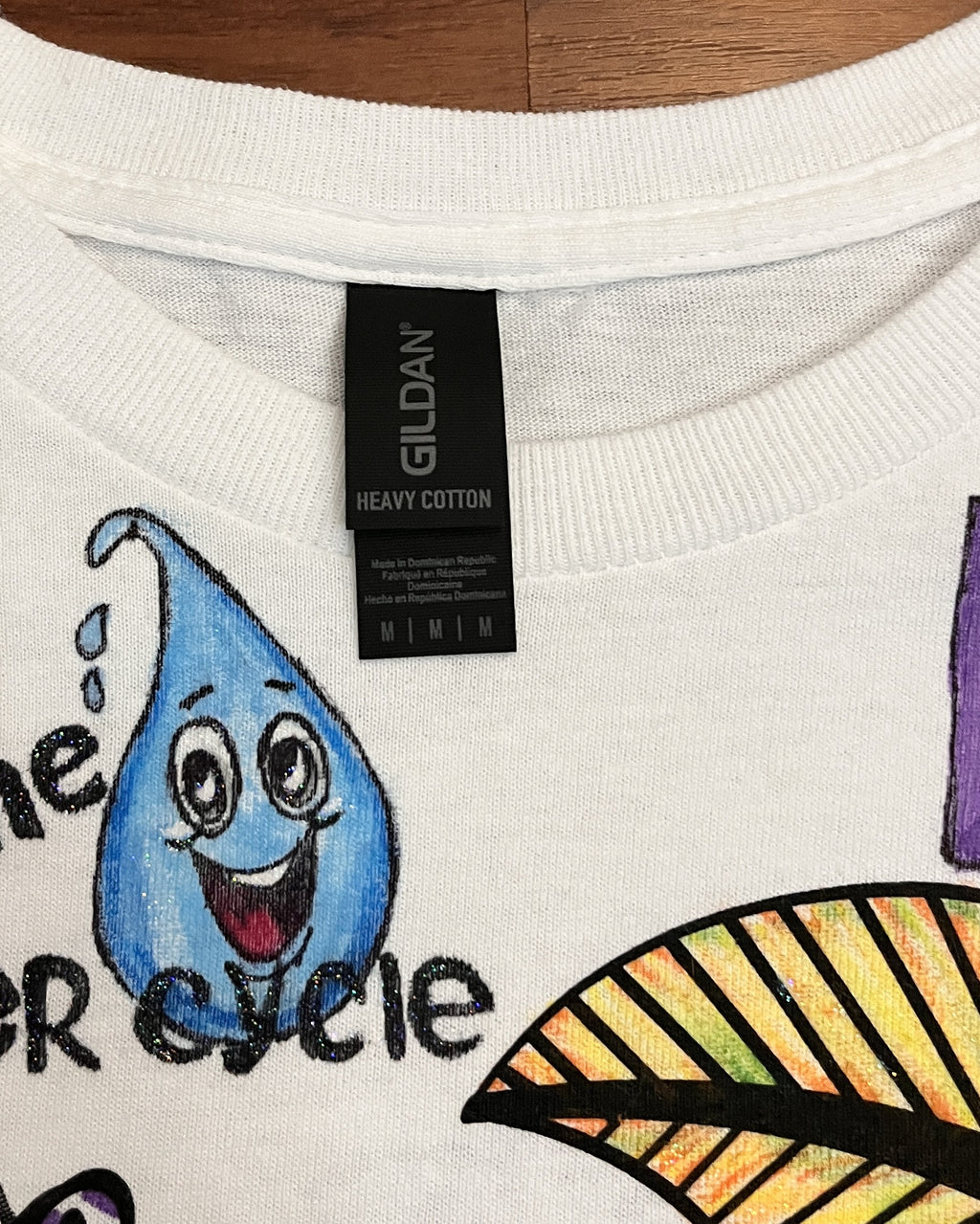 Water Cycle Crying Cloud Shirt – Hand-Detailed Completed Project image 4