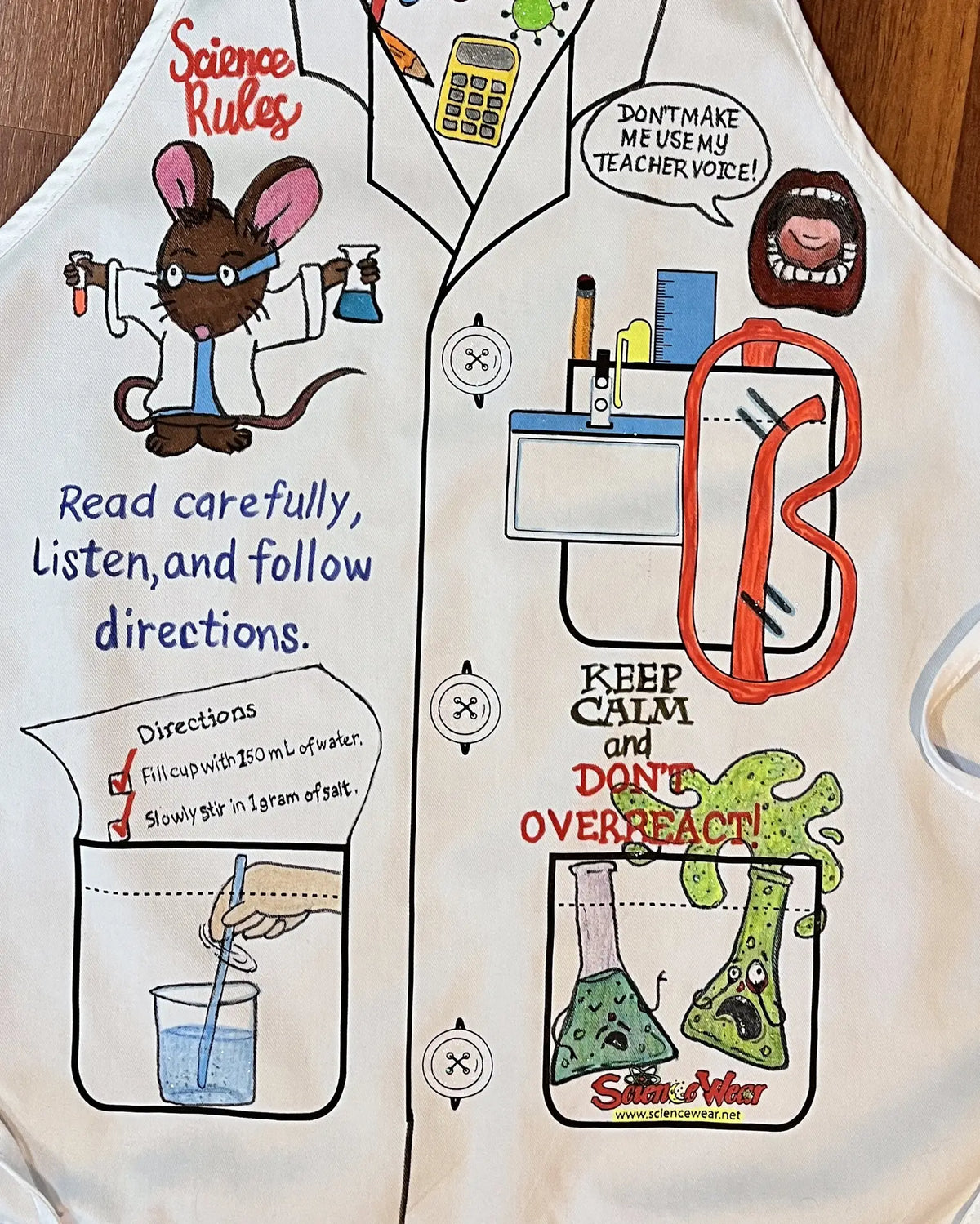 Science Rules Lab Safety Apron – Hand-Detailed Completed Project image 1