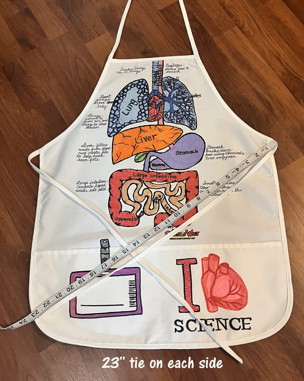 I Love Science Guts Apron – Hand-Detailed Completed Project image 2