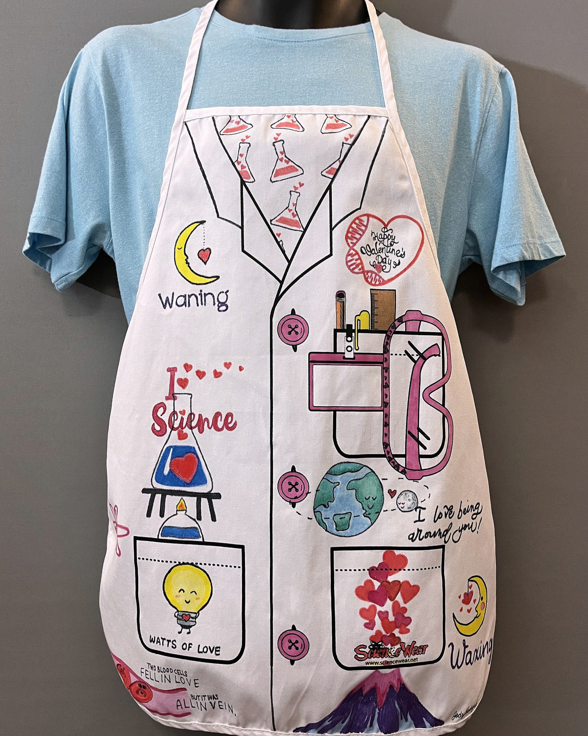 Valentine's Science Apron – Hand-Detailed Completed Project image 0