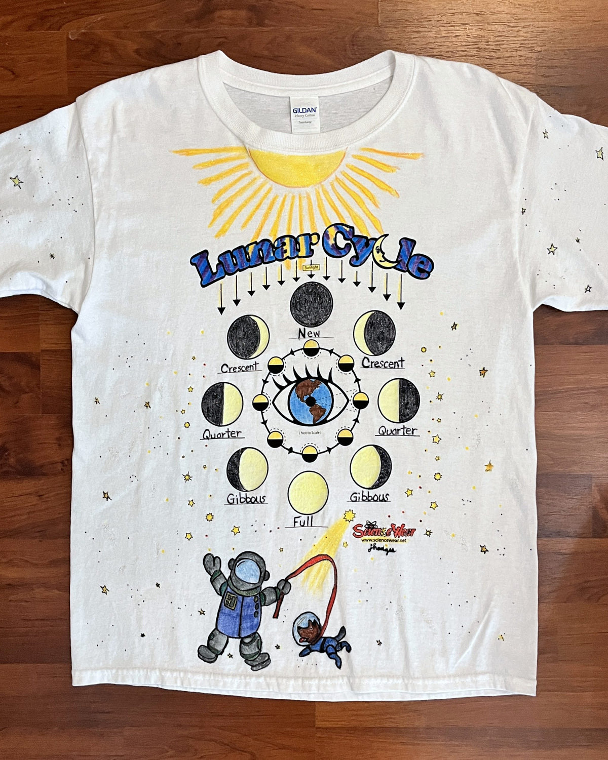 Lunar Cycle Shirt – Hand-Detailed Completed Project image 3