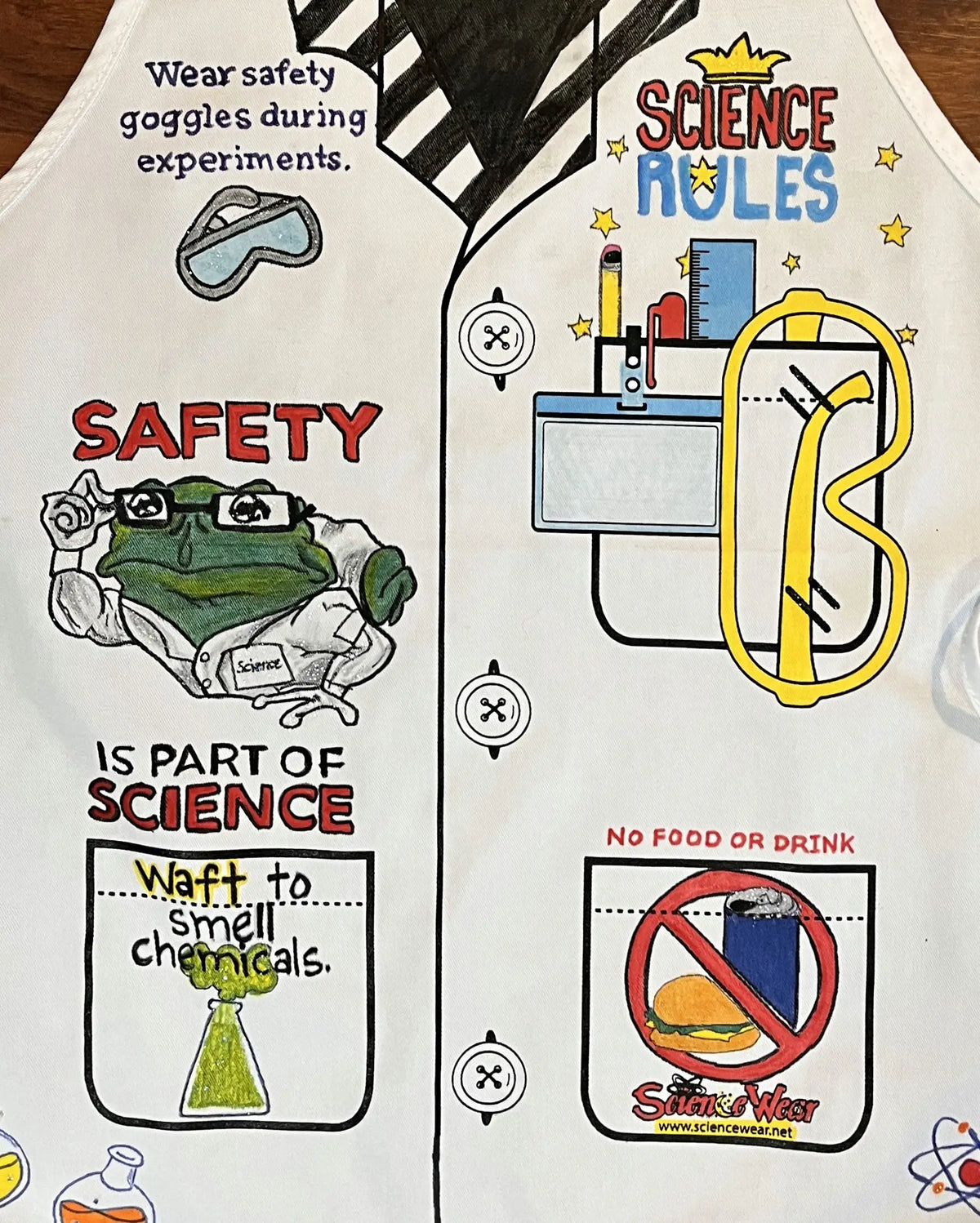 Safety is a Part of Science Apron– Hand-Detailed Completed Project image 1