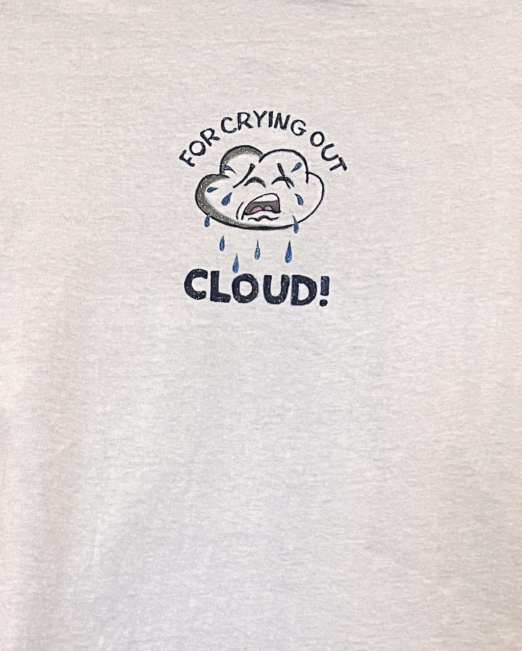 Water Cycle Crying Cloud Shirt – Hand-Detailed Completed Project image 3