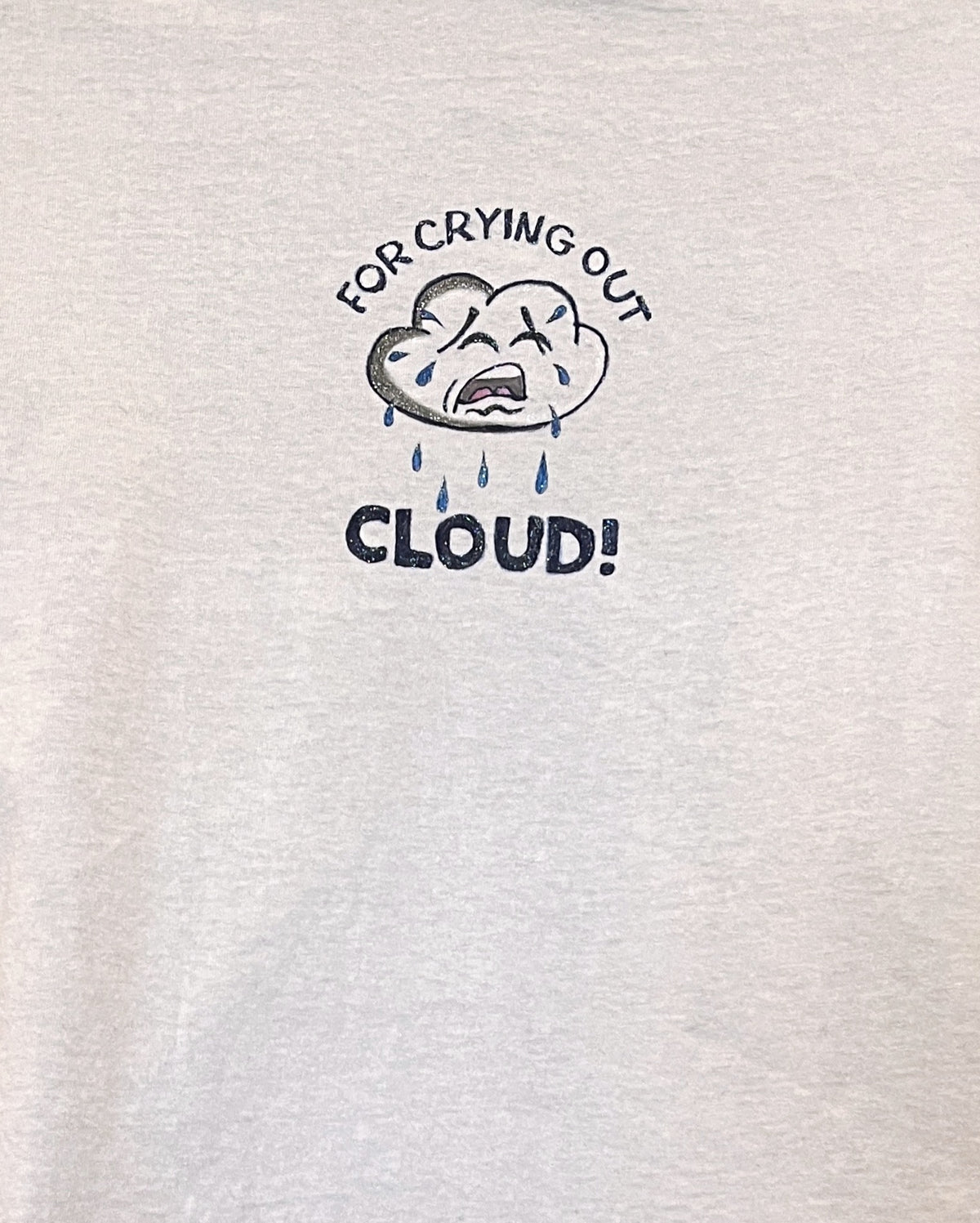 Water Cycle Crying Cloud Shirt – Hand-Detailed Completed Project image 3