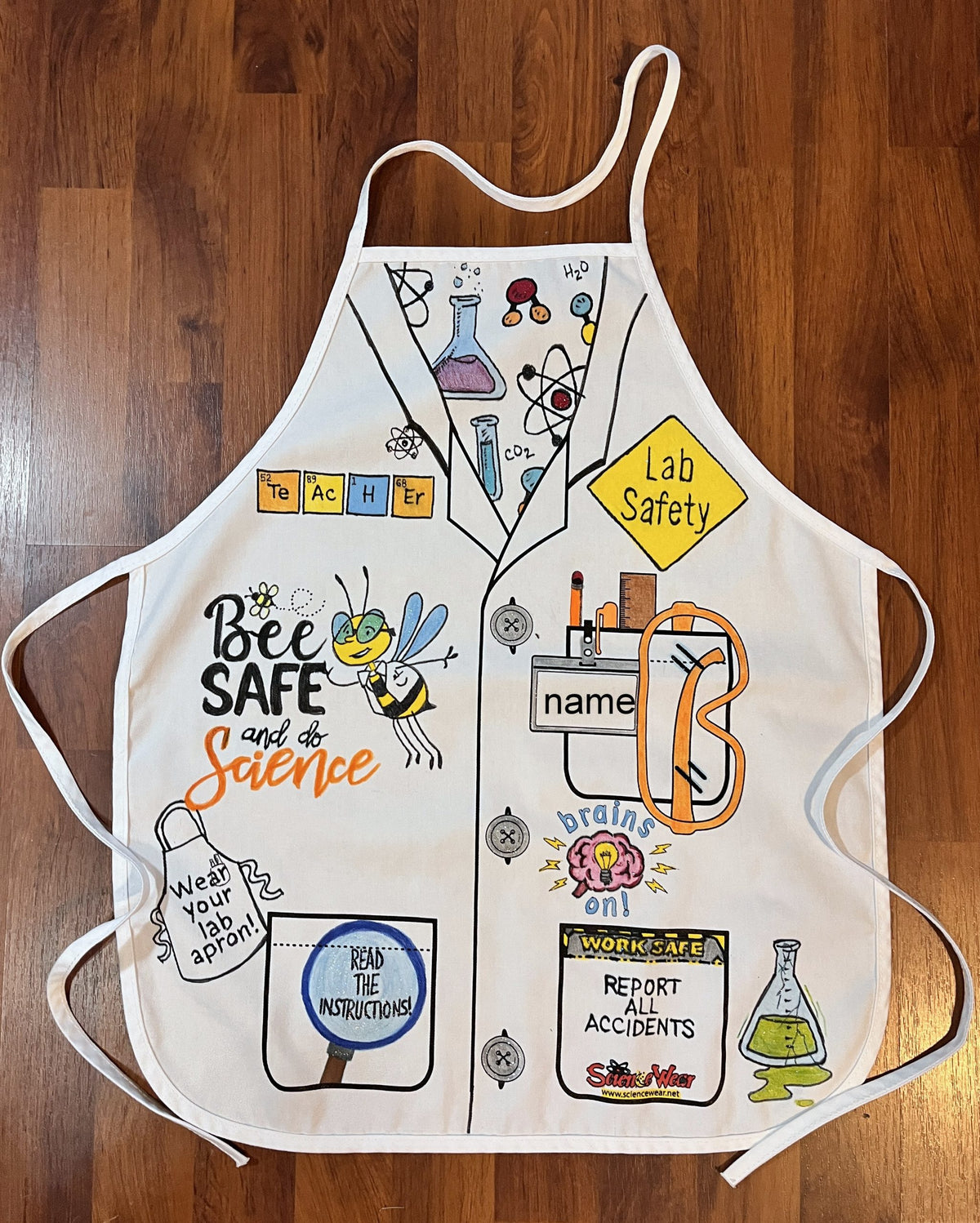 Bee Safe Science Tux Apron – Hand-Detailed Completed Project image 2