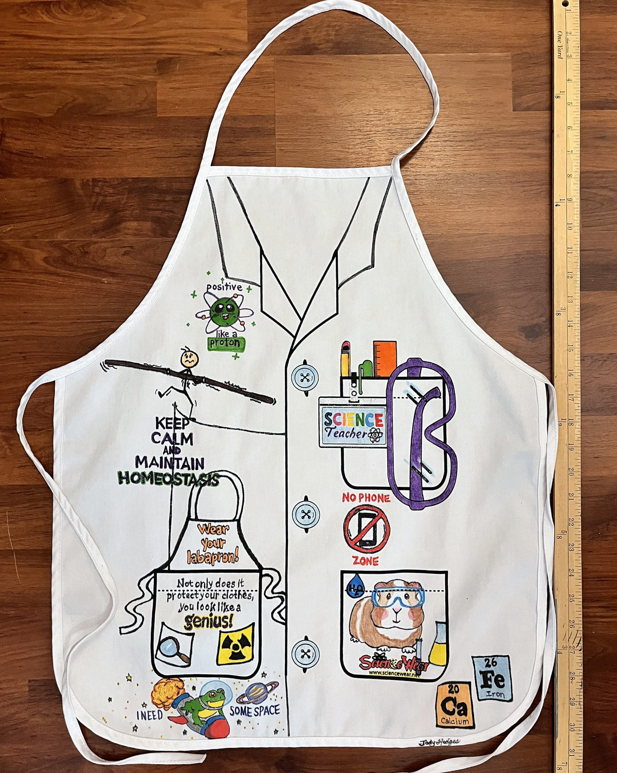 Science Teacher Apron – Hand-Detailed Completed Project image 2