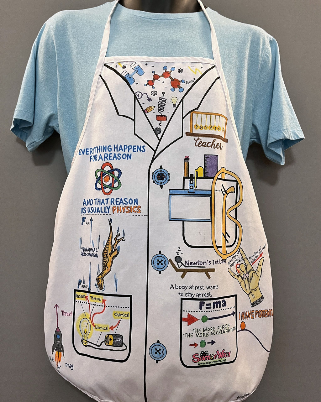 Physics Teacher Apron – Hand-Detailed Completed Project image 0