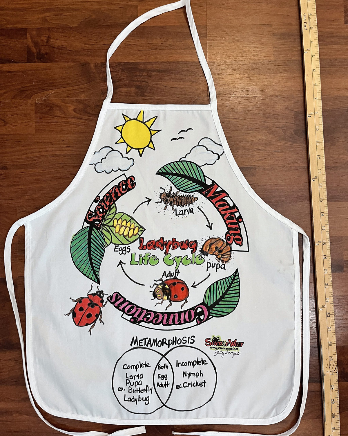 Ladybug Life Cycle Apron – Hand-Detailed Completed Project image 2