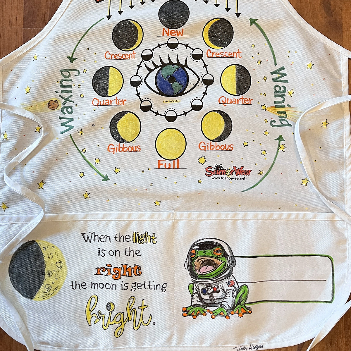 Light on The Right Lunar Cycle Apron – Hand-Detailed Completed Project image 1