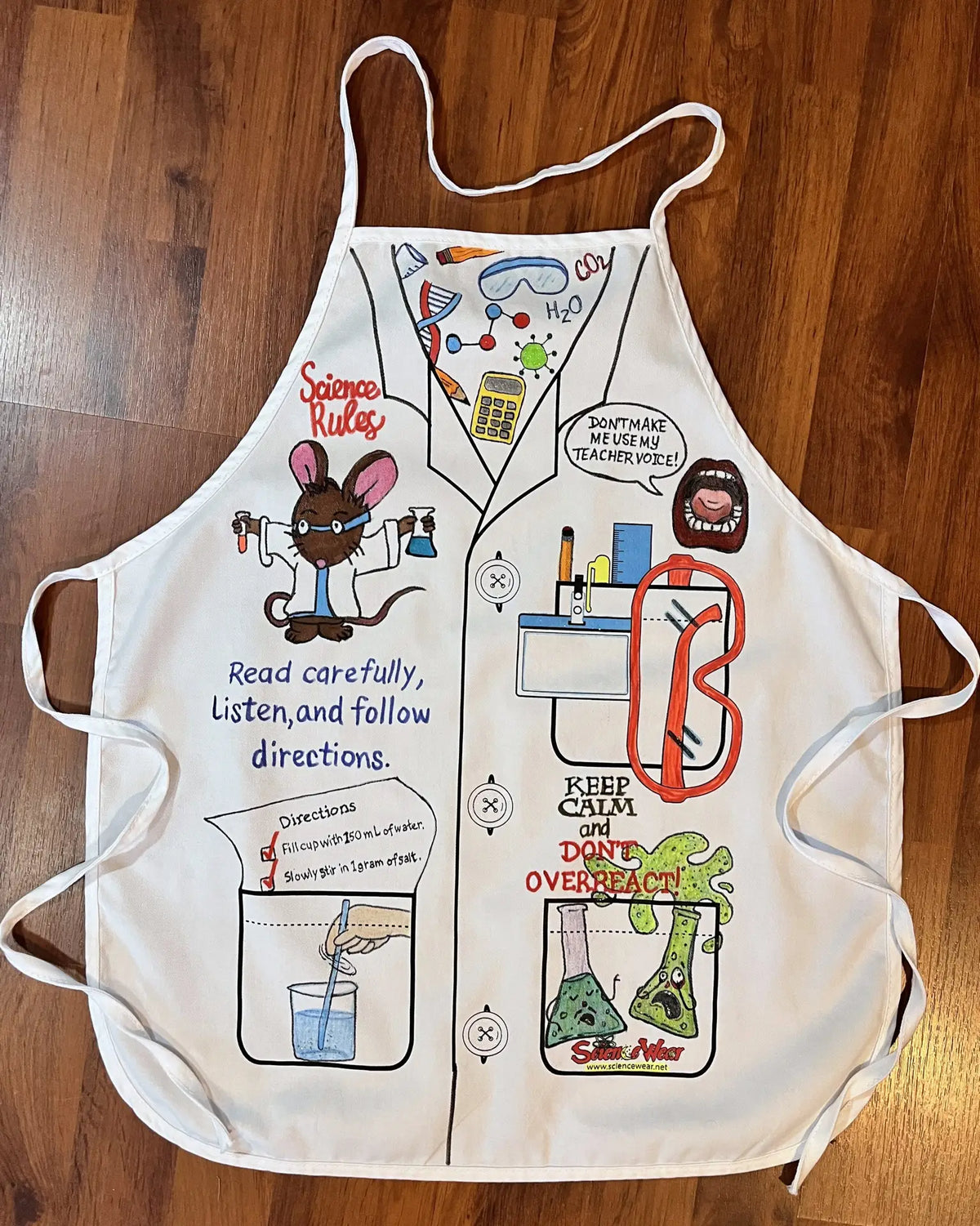 Science Teacher Life Lab Safety Apron – Hand-Detailed Completed Project image 2