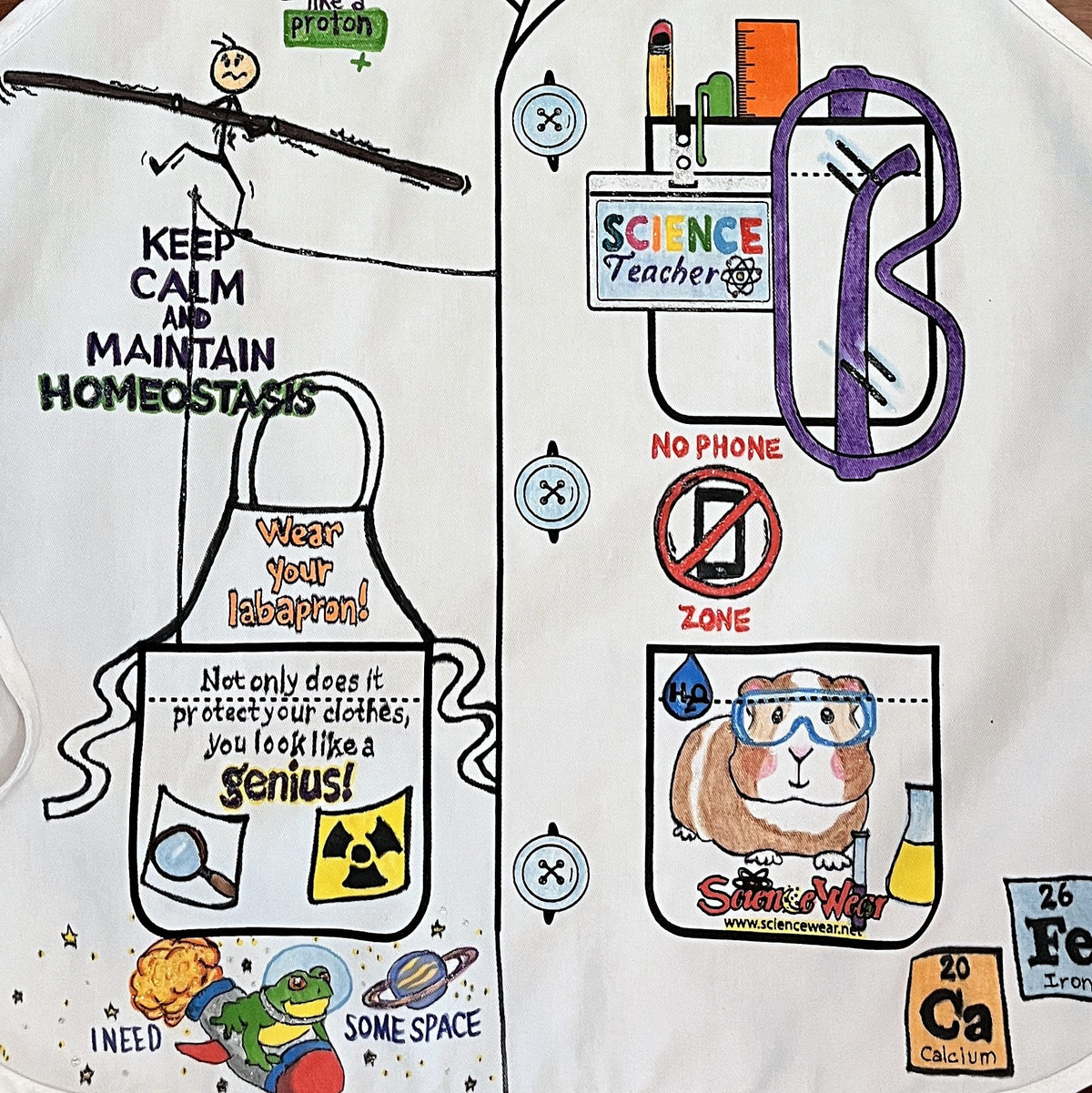 Science Teacher Apron – Hand-Detailed Completed Project image 1