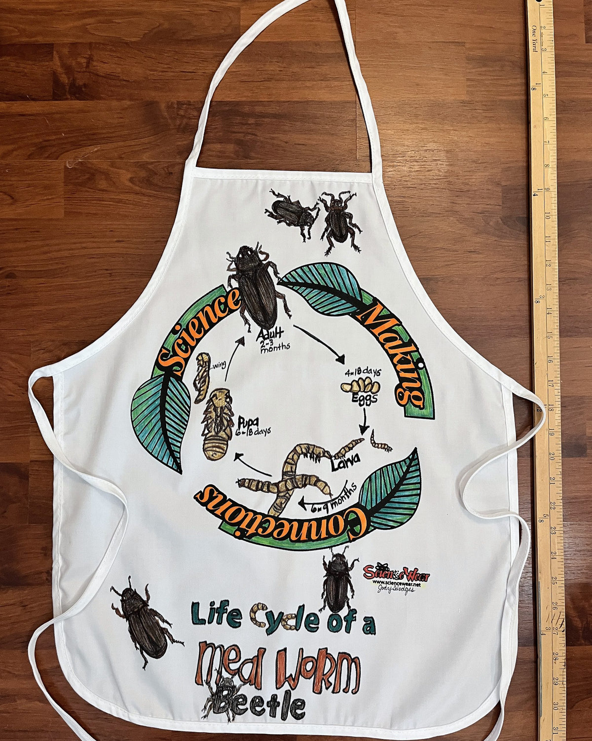 Meal Worm Beetle Life Cycle Apron – Hand-Detailed Completed Project image 2
