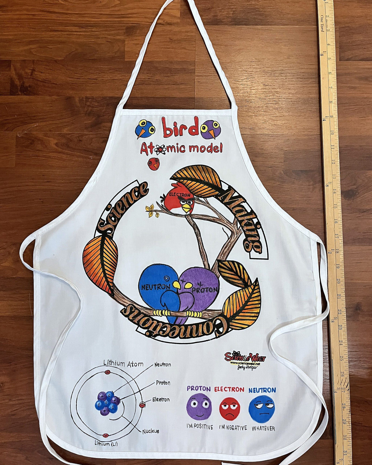 Bird Atomic Model Apron – Hand-Detailed Completed Project image 2