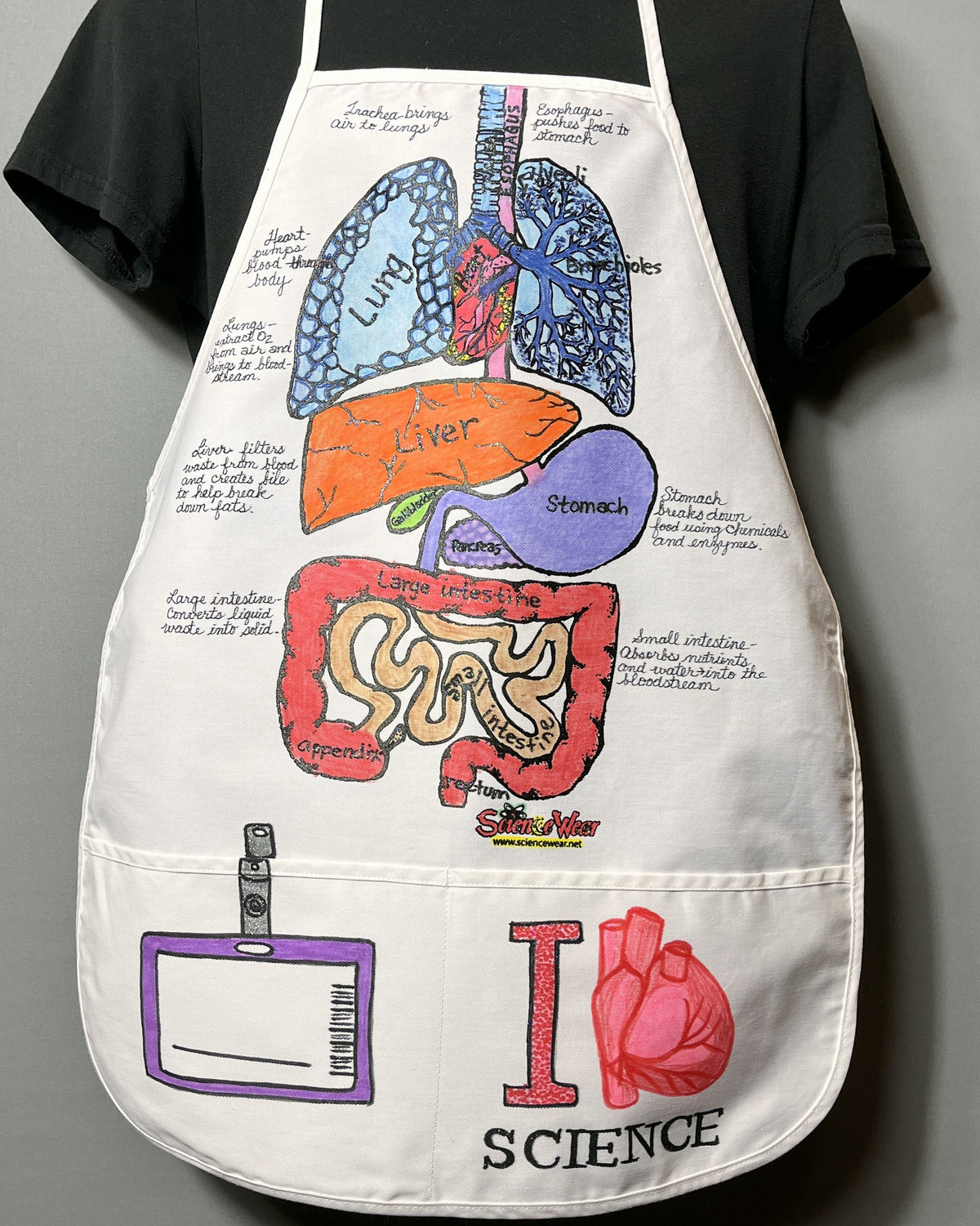 I Love Science Guts Apron – Hand-Detailed Completed Project image 0