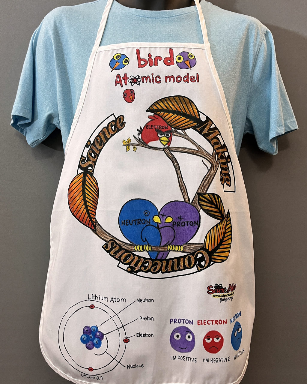 Bird Atomic Model Apron – Hand-Detailed Completed Project image 0
