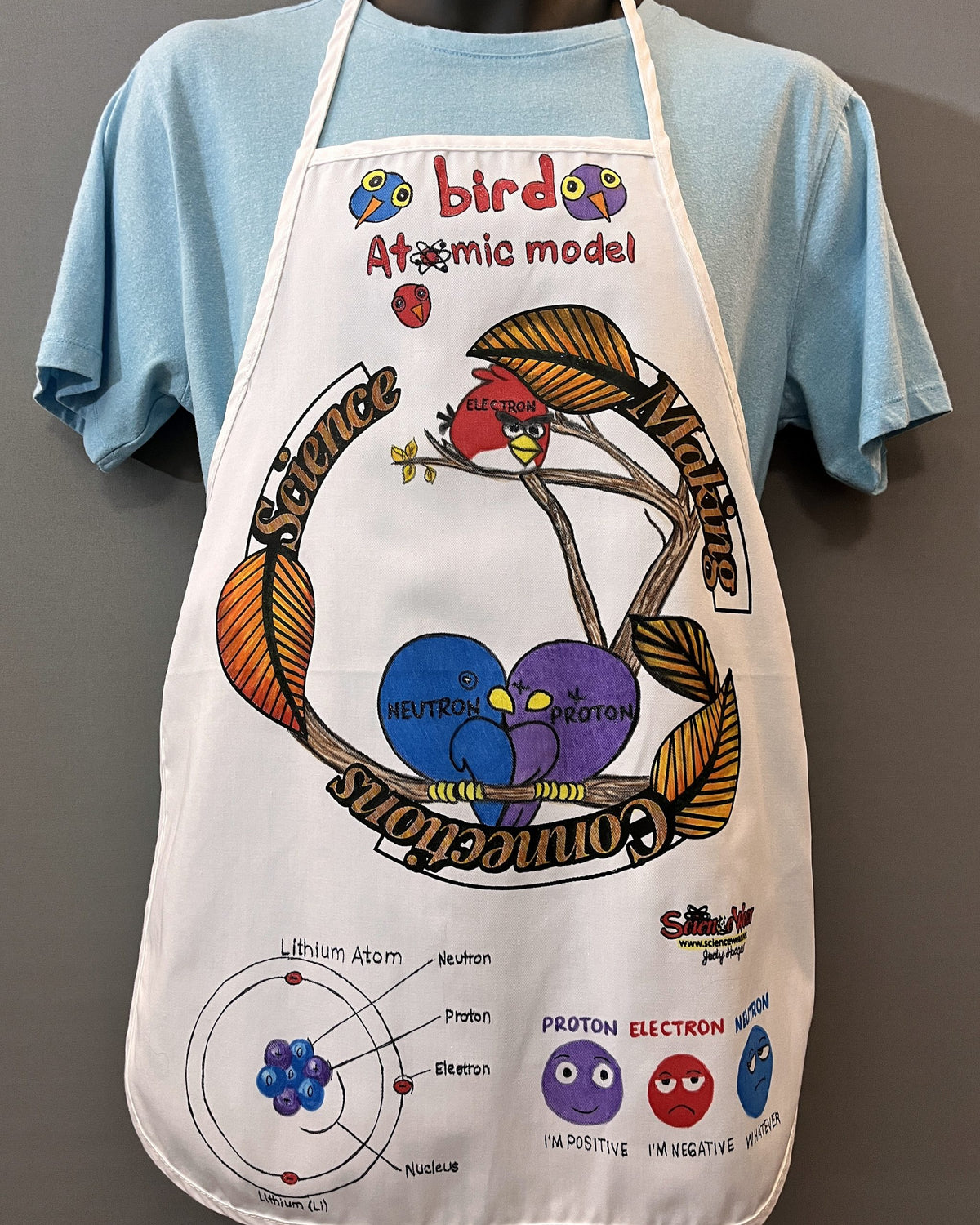 Bird Atomic Model Apron – Hand-Detailed Completed Project image 0